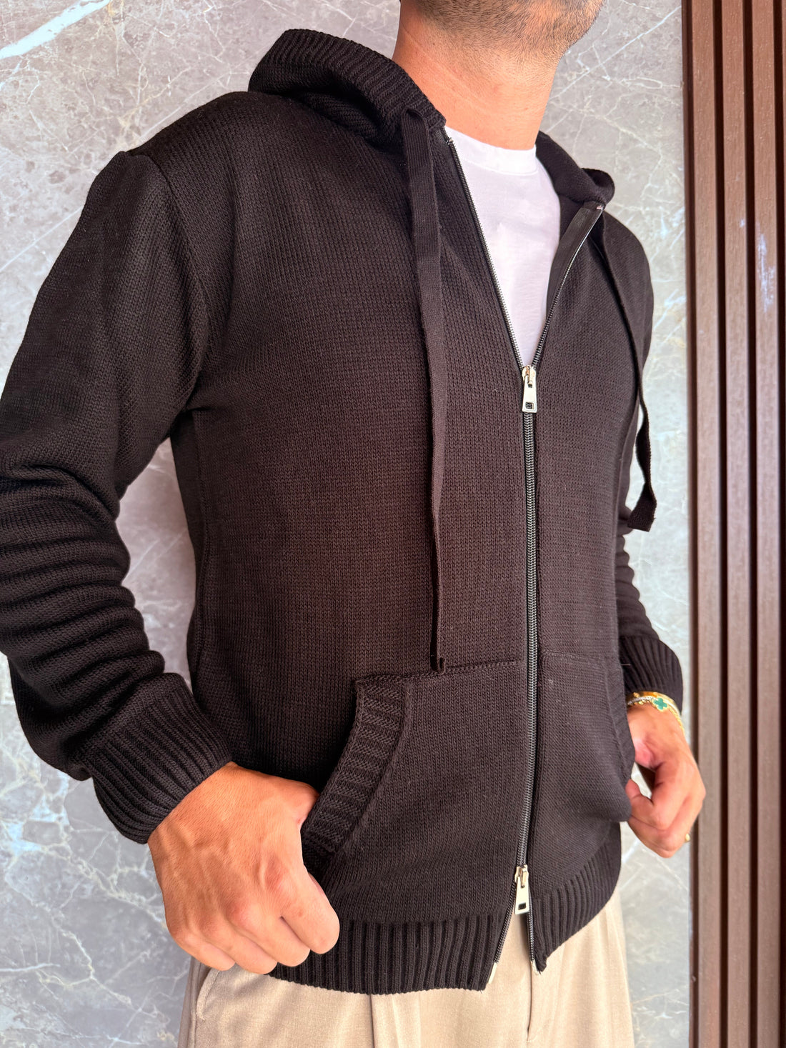 Cardigan con cappuccio